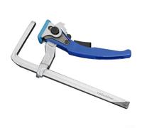 Abrazadera de palanca de 300 mm con sistema de trinquete de bloqueo, que ofrece una fuerza de sujeción de hasta 2050 N, con garras de acero endurecido y mango de aleación de zinc para un