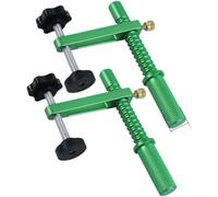 Abrazadera de perro de aleación de aluminio para banco de trabajo de 19 mm y 20 mm, herramienta de sujeción de ajuste rápido para mesa de fijación modular, acabado verde, juego de dos unidades (2