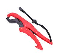 Abrazadera de Pesca Flotante Engranaje ABS Labio Agarre Alicates Pinza de Pescado con Cuerda Ajustable(S-Red)