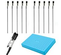 Abrazadera de pintura en aerosol, base de soporte de pintura y juego de palillo de clip de cocodrilo, abrazaderas de cocodrilo de alambre de metal, clips de cierre de cola para modelado de pasatiempo