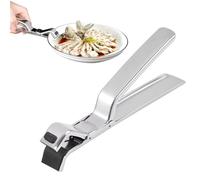 Abrazadera de placa de cuenco con clip antiquemaduras, pinzas de cocina de acero inoxidable resistentes mejoradas 2024, resistentes al calor y duraderas, operación con una sola mano, herramienta de