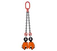 Abrazadera de Placa Vertical con Cadena, Abrazadera de Elevación de Placa 1T/2T/3T, Expansor de Elevación, Equipo de Manipulación de Acero Resistente, Naranja(3t/6614lb,3m/9.8ft)