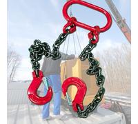 Abrazadera de placa vertical resistente con eslinga de cadena de 2 patas, resistencia industrial para levantar en fábricas, sitios de construcción y operaciones mineras