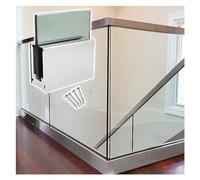Abrazadera de poste de barandilla de aluminio de vidrio para piscina, balaustrada plateada de 20 pulgadas para cubiertas de interior/exterior, uso comercial resistente