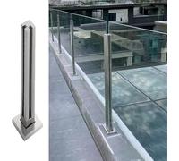 Abrazadera de poste de barandilla de vidrio, balaustre de vidrio vertical para borde de terraza y piscina, soporte de poste de esquina, 105 cm, soporte de panel de vidrio duradero y elegante