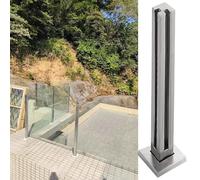 Abrazadera de poste de barandilla de vidrio, sistema de balaustre plateado para cubiertas y jardines, extremos de esquina y postes centrales para barandilla de vidrio, diseño duradero y elegante para