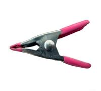 Abrazadera de resorte de metal de 5 cm con almohadillas de goma para carpintería, agarre de marco en A resistente para sujetar hojas de plástico, tela, proyectos de bricolaje (rosa)