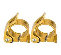 Abrazadera de Sillín para Bicicleta, 31.8MM, Juego de 2, Clip de Liberación Rápida para Tubo de Sillín 27.2MM - Ajuste Fácil y Rápido, Material de Aleación de Aluminio, Accesorio (Clima)