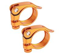 Abrazadera de Sillín para Bicicleta, Clip de Liberación Rápida de 35mm, Juego de 2 Piezas - Material de Aleación de Aluminio, Instalación Fácil, Resistente y Ligera para Biciclet (Clima)