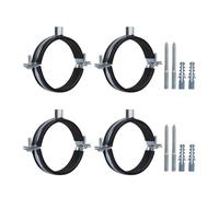 Abrazadera de soporte de tubo ajustable con cojín de goma, Clip de suspensión de soporte de tubo de anillo dividido for montaje en techo de pared de 15-166mm, 4 Uds.(4pcs 159-166mm)