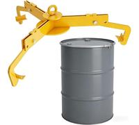 Abrazadera de tambor amarilla ajustable, capacidad de 794 lb (360), compatible con tambores de acero, plástico y fibra de 30 a 55 galones, accesorio automático de 3 puntos