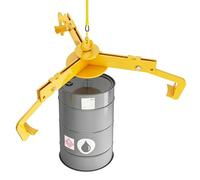 Abrazadera de tambor amarilla ajustable, capacidad de 794 lb (360), compatible con tambores de acero, plástico y fibra de 30 a 55 galones, accesorio automático de 3 puntos