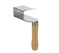 Abrazadera de techo auxiliar para carpintería, acero inoxidable de 2 mm con mango de madera de 97 x 100 x 130 mm, férula de 28 mm para fijación de placa de yeso de 7 a 12 mm (1 unidad)