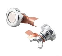 Abrazadera de tierra de soldadura con base magnética para trabajar metales de forma segura - Construcción de hierro, 33 mm de diámetro, plata (1 o 2 piezas) (2 piezas)