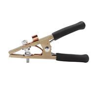 Abrazadera de tierra para soldadura de 300 A, abrazadera de tierra tipo A, abrazadera de puesta a tierra de latón de servicio pesado con apertura de 45 mm para soldadura por M (Cubierta negra)