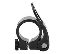 Abrazadera de tija de sillín de bicicleta, abrazadera de poste de asiento de bicicleta de aleación rápida de aluminio para poste de asiento de 25.4 mm(Negro)