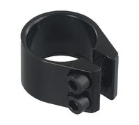 Abrazadera de tija de sillín de bicicleta resistente de 31,8 mm, abrazadera de asiento de aleación forjada de doble perno, soporte de fijación fuerte para bicicletas de montaña y urbanas (negro)