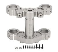 Abrazadera de tija triple para motocicleta eléctrica 1/4, amortiguador delantero, juego de abrazaderas triples de aluminio para Losi Promoto MX (Plata)