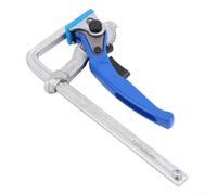 Abrazadera de trinquete para mesa de carpintería con seguridad mejorada, liberación rápida, agarre autoalineable y control de vibración para una sujeción estable y precisa (28 mm)