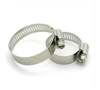 abrazadera de tubo, Abrazadera de manguera tornillo sin fin acero inoxidable 304 for tubo ajustable 5,3 a 17,0 mm, paquete 2