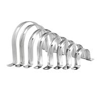 Abrazadera de tubo, abrazadera en U, semicubierta, fijación de tubos, acero inoxidable V2A, fijación de tubos, guía de cables, 90 mm x 90 mm, 10 unidades