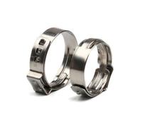 Abrazadera de tubo,Anillos de abrazadera, 50 abrazaderas de manguera de oreja única de 4,7 a 23,5 mm, múltiples especificaciones, kit surtido de abrazaderas de tubo de oreja de acero inoxidable 304,(1