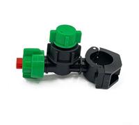 Abrazadera de tubo antigoteo para sistemas de riego agrícola y de jardín - Boquilla de pulverización de flujo ajustable, plástico de ingeniería resistente al desgaste, verde/negro, 1 pieza (25)