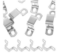 Abrazadera de tubo con soporte en U, 10 piezas de acero inoxidable con forma de hebilla for soporte estable, resistente, acabado plateado.