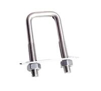 Abrazadera de tubo cuadrada M6/M8 con deflector de ancho interior de 20-150 mm, abrazaderas cuadradas de acero inoxidable 304 con tornillo en U, 1 pieza(M8x80x200mm)