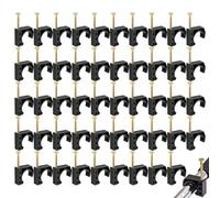 Abrazadera De Tubo De 1.27 Cm | 50 Piezas Gancho Abrazadera Con Clavo,Organización Doméstica Para Instalación En Secadoras Y Montaje En Jardín Patio De entrada