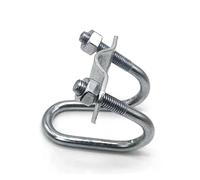 Abrazadera de tubo de acero galvanizado de doble U M8, conector de acero for andamios, abrazadera cruzada de fijación, 1 unidad para Fijación de Tuberías(M8x20x32mm)
