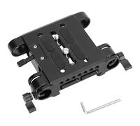 Abrazadera de tubo de doble agujero de 19 mm, placa de liberación rápida, placa inferior deslizante de aluminio para aparejos de cámara, accesorios de montaje, abrazadera de liberación rápida de