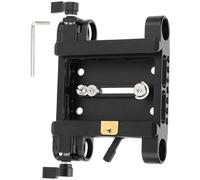 Abrazadera de tubo de doble orificio de 19 mm, soporte de liberación rápida, placa deslizante para cámara, soporte para sistemas, cámara de aluminio, abrazadera de liberación rápida