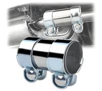 Abrazadera de Tubo de Escape de Doble Perno Ø60mm/L:125mm Manga | Reparación de Acero Inoxidable Abrazadera de Banda de Escape para Sistemas de Escape de Automóviles Refuerzo y Modificación