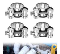 Abrazadera de Tubo de Escape de Moto 4Pcs Abrazaderas Turbo para Conexión de Escape Ingeniería Vehículos Barcos (20-22mm)