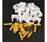 Abrazadera de Tubo de Plástico, Abrazadera de Tubo, 20 Piezas 16/20/25/32mm PPR Abrazadera de Tubo en Forma de U Soporte de Sujeción de Tubo con Tornillos (16mm), Abrazaderas de (20mm+ tornillo 20 pie