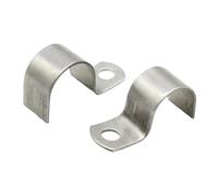 Abrazadera de tubo de un solo lado tipo P de acero inoxidable 304, medio orificio, engrosada, con aro de garganta, tarjeta de tubo Ohm(M16 (5Pcs))