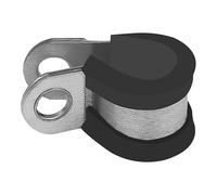 Abrazadera de tubo RSGU, acero galvanizado (W1), con perfil de goma, según DIN 3016 forma D1, rango de sujeción 15,0 mm, ancho de banda 15,0 mm