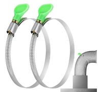 Abrazadera de ventilación para secadora - Abrazaderas de manguera ajustables de acero inoxidable, paquete de 2 tornillos sin fin, 3,5 a 4,3 pulgadas | Fijación confiable de tuberías de ventilación Dur