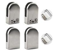 Abrazadera de vidrio ajustable de acero inoxidable para vidrio de 10-12 mm, soporte de clip de vidrio redondo para barandilla de escalera de baño, paquete de 4