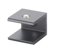 Abrazadera de Vidrio Clips Abrazaderas de vidrio for soporte tablero 18mm, 19mm y 20mm, esquina, abrazadera Clip aluminio sin óxido, estantería for gabinete vino DIY(2 Pieces)