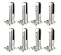 Abrazadera de vidrio de acero inoxidable 304, 8 unidades, para valla de piscina, se adapta a vidrio de grosor de 5/16 a 1/2 pulgadas, diseño duradero y excéntrico, seguro y elegante.