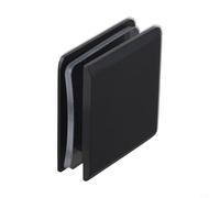 Abrazadera de vidrio de latón con perfil cuadrado en forma de U para puerta de baño paneles de vidrio templado de 8 a 12 mm de grosor (negro)