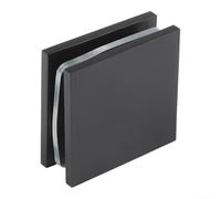 Abrazadera de vidrio de latón para 8 12 mm de vidrio templado y elegante abrazadera en U para instalación de panel fijo de baño (negro)