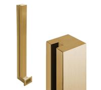 Abrazadera De Vidrio Dorada Para Escaleras, Balcones Y Hoteles. Montaje Lateral Con Tornillos. Poste De Barandilla De Vidrio Para Patio, Terraza, Piscina O Plataforma De Construcción. Extremo Dorado,