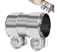 Abrazadera del Tubo de Escape, 55 x 125mm Abrazadera universal para Tubo de Escape, Conector de Manga de Acero Inoxidable, Plata