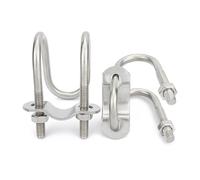Abrazadera doble en forma de U de acero inoxidable 304, tornillo en forma de U, perno en forma de U, hebilla de tubo de forma especial for acuicultura(M8-60x20mm)