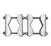 Abrazadera doble Orsem con 1 abrazadera para antena satélite a mástil, montaje (extensión del mástil, galvanizada hasta 60 mm)