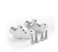 Abrazadera Elevadora De Manillar De Motocicleta, Adaptador De Elevación Y Retroceso para Hornet CB750 2023-2024(Plata)