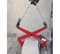 Abrazadera elevadora de tijera ajustable resistente para un manejo seguro y transporte de bloques de hormigón, losas de granito y adoquines